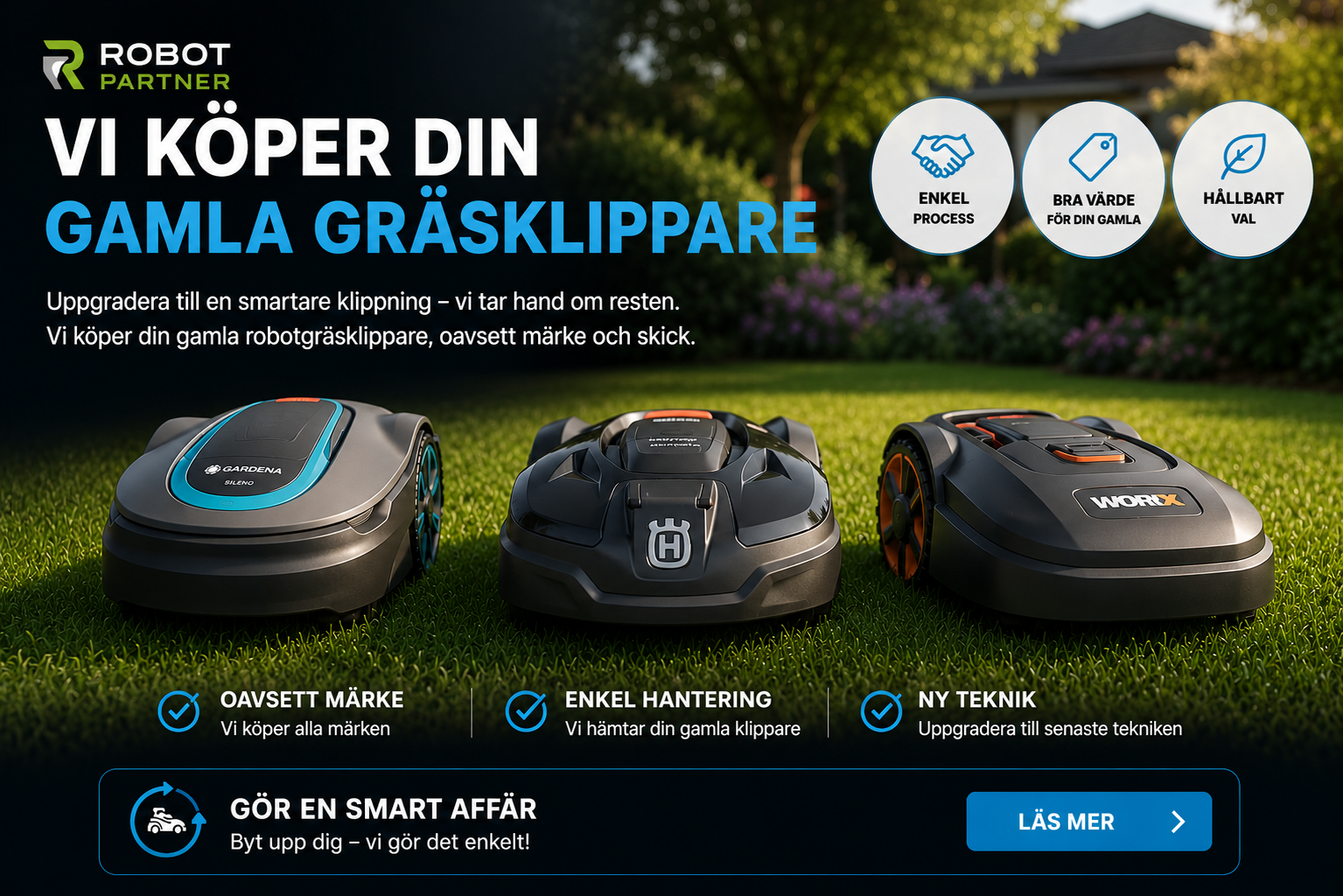 Vi köper din gamla gräsklippare